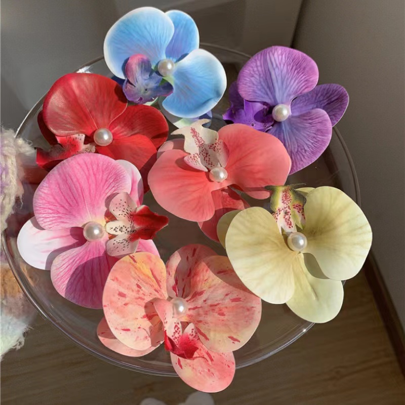 Keinotekoiset Phalaenopsis kukkahelmiklipsit ankannokkaklipsit