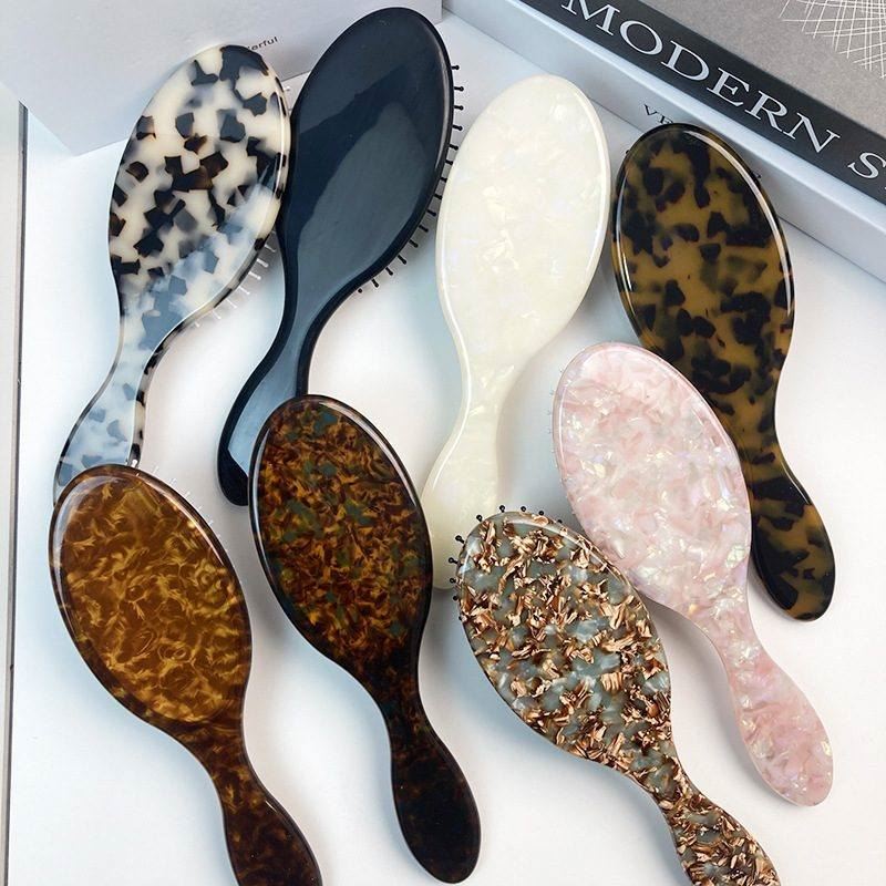 Mukautettu asetaattikampa hiusharja Airbag Parturikampa kahvalla