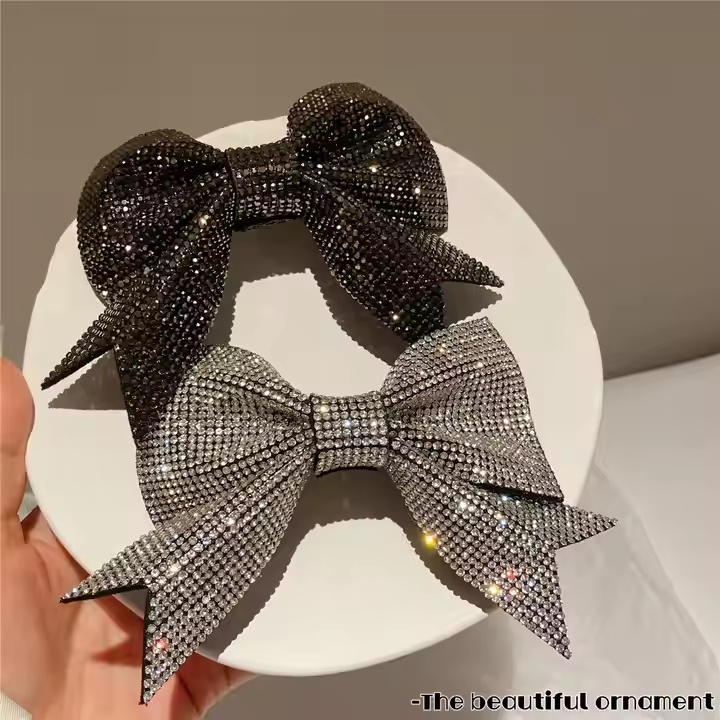 Ylelliset hiusnastat Crystal Strasstone Bowknot Metal -hiuspidike festivaalin lahjaksi